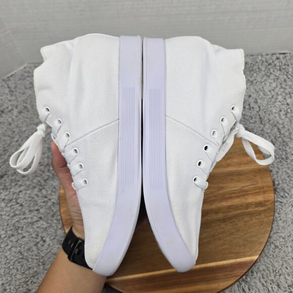 Nobull Womens 7 Canvas Mid Trainer White Canvas Athletic Gym Daily Workout Shoe - Picture 8 of 13